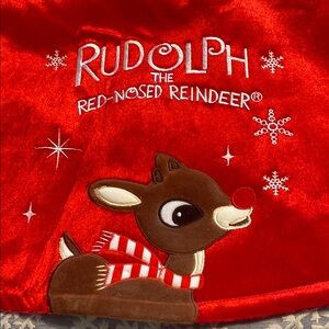 Rudolph the Red-Nosed Reindeer Red Velvet Tree Skirt